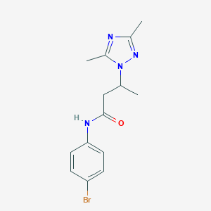 molecular formula C14H17BrN4O B497349 N-(4-bromophenyl)-3-(3,5-dimethyl-1H-1,2,4-triazol-1-yl)butanamide CAS No. 915931-36-1