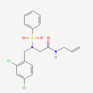 molecular formula C18H18Cl2N2O3S B4973493 N~1~-allyl-N~2~-(2,4-dichlorobenzyl)-N~2~-(phenylsulfonyl)glycinamide 