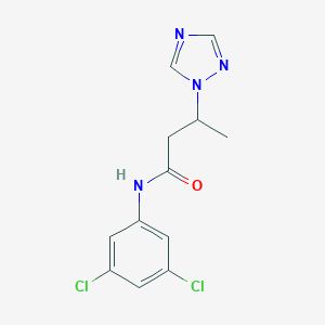 molecular formula C12H12Cl2N4O B497351 N-(3,5-dichlorophenyl)-3-(1H-1,2,4-triazol-1-yl)butanamide CAS No. 915890-88-9