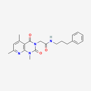 molecular formula C21H24N4O3 B4973516 N-(3-phenylpropyl)-2-(1,5,7-trimethyl-2,4-dioxo-1,4-dihydropyrido[2,3-d]pyrimidin-3(2H)-yl)acetamide 