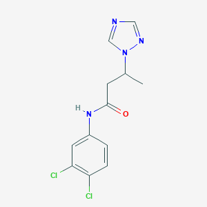 molecular formula C12H12Cl2N4O B497352 N-(3,4-dichlorophenyl)-3-(1H-1,2,4-triazol-1-yl)butanamide CAS No. 915902-89-5