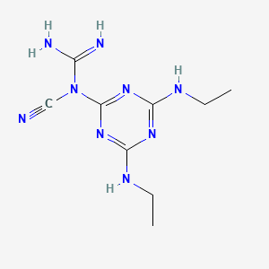molecular formula C9H15N9 B4973527 N-[4,6-bis(ethylamino)-1,3,5-triazin-2-yl]-N-cyanoguanidine 
