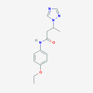 molecular formula C14H18N4O2 B497353 N-(4-ethoxyphenyl)-3-(1H-1,2,4-triazol-1-yl)butanamide CAS No. 898644-17-2