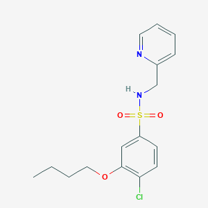 molecular formula C16H19ClN2O3S B4973536 3-butoxy-4-chloro-N-(2-pyridinylmethyl)benzenesulfonamide 