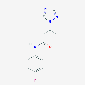 molecular formula C12H13FN4O B497355 N-(4-fluorophenyl)-3-(1H-1,2,4-triazol-1-yl)butanamide CAS No. 898644-18-3