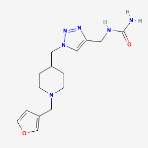 molecular formula C15H22N6O2 B4973560 N-[(1-{[1-(3-furylmethyl)-4-piperidinyl]methyl}-1H-1,2,3-triazol-4-yl)methyl]urea trifluoroacetate 