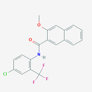 molecular formula C19H13ClF3NO2 B4973570 N-[4-chloro-2-(trifluoromethyl)phenyl]-3-methoxy-2-naphthamide 