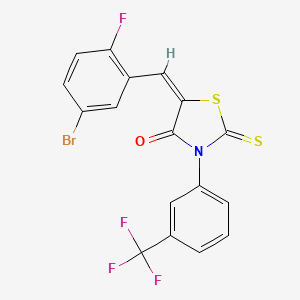 molecular formula C17H8BrF4NOS2 B4973577 5-(5-bromo-2-fluorobenzylidene)-2-thioxo-3-[3-(trifluoromethyl)phenyl]-1,3-thiazolidin-4-one 