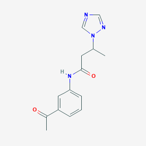 molecular formula C14H16N4O2 B497358 N-(3-acetylphenyl)-3-(1H-1,2,4-triazol-1-yl)butanamide CAS No. 898644-21-8