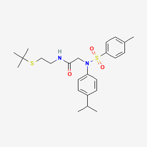 molecular formula C24H34N2O3S2 B4973624 N~1~-[2-(tert-butylthio)ethyl]-N~2~-(4-isopropylphenyl)-N~2~-[(4-methylphenyl)sulfonyl]glycinamide 