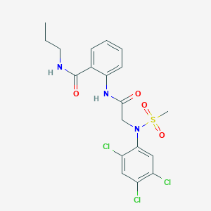 molecular formula C19H20Cl3N3O4S B4973628 2-{[N-(methylsulfonyl)-N-(2,4,5-trichlorophenyl)glycyl]amino}-N-propylbenzamide 