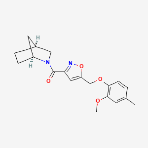 molecular formula C19H22N2O4 B4973634 (1S*,4S*)-2-({5-[(2-methoxy-4-methylphenoxy)methyl]-3-isoxazolyl}carbonyl)-2-azabicyclo[2.2.1]heptane 