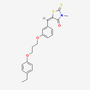 molecular formula C22H23NO3S2 B4973641 5-{3-[3-(4-ethylphenoxy)propoxy]benzylidene}-3-methyl-2-thioxo-1,3-thiazolidin-4-one 