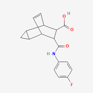 molecular formula C17H16FNO3 B4973645 7-{[(4-fluorophenyl)amino]carbonyl}tricyclo[3.2.2.0~2,4~]non-8-ene-6-carboxylic acid 