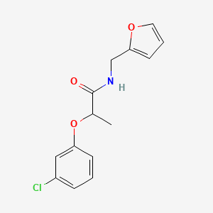 molecular formula C14H14ClNO3 B4973649 2-(3-chlorophenoxy)-N-(2-furylmethyl)propanamide 