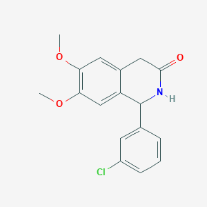 molecular formula C17H16ClNO3 B4973654 1-(3-chlorophenyl)-6,7-dimethoxy-1,4-dihydro-3(2H)-isoquinolinone 