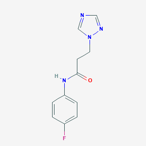 molecular formula C11H11FN4O B497366 N-(4-fluorophenyl)-3-(1H-1,2,4-triazol-1-yl)propanamide CAS No. 893771-01-2