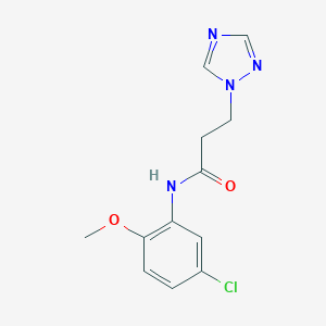 molecular formula C12H13ClN4O2 B497367 N-(5-chloro-2-methoxyphenyl)-3-(1H-1,2,4-triazol-1-yl)propanamide CAS No. 898644-28-5