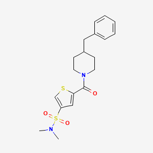 molecular formula C19H24N2O3S2 B4973678 5-[(4-benzyl-1-piperidinyl)carbonyl]-N,N-dimethyl-3-thiophenesulfonamide 
