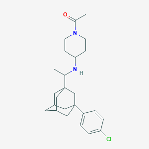 molecular formula C25H35ClN2O B4973699 1-acetyl-N-{1-[3-(4-chlorophenyl)-1-adamantyl]ethyl}-4-piperidinamine 