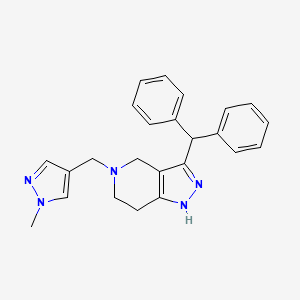 molecular formula C24H25N5 B4973703 3-(diphenylmethyl)-5-[(1-methyl-1H-pyrazol-4-yl)methyl]-4,5,6,7-tetrahydro-1H-pyrazolo[4,3-c]pyridine 