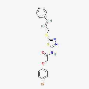molecular formula C19H16BrN3O2S2 B4973711 2-(4-bromophenoxy)-N-{5-[(3-phenyl-2-propen-1-yl)thio]-1,3,4-thiadiazol-2-yl}acetamide 