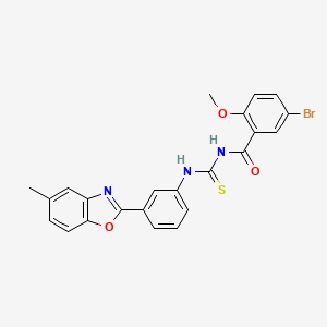 molecular formula C23H18BrN3O3S B4973736 5-bromo-2-methoxy-N-({[3-(5-methyl-1,3-benzoxazol-2-yl)phenyl]amino}carbonothioyl)benzamide 