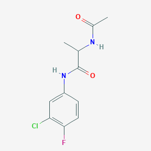 molecular formula C11H12ClFN2O2 B4973743 N~2~-acetyl-N~1~-(3-chloro-4-fluorophenyl)alaninamide 