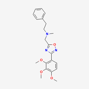 molecular formula C21H25N3O4 B4973749 N-methyl-2-phenyl-N-{[3-(2,3,4-trimethoxyphenyl)-1,2,4-oxadiazol-5-yl]methyl}ethanamine 