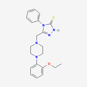 molecular formula C21H25N5OS B4973757 5-{[4-(2-ethoxyphenyl)-1-piperazinyl]methyl}-4-phenyl-2,4-dihydro-3H-1,2,4-triazole-3-thione 