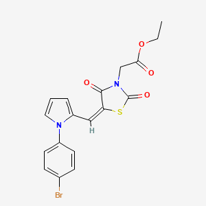 molecular formula C18H15BrN2O4S B4973761 ethyl (5-{[1-(4-bromophenyl)-1H-pyrrol-2-yl]methylene}-2,4-dioxo-1,3-thiazolidin-3-yl)acetate 