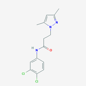 molecular formula C14H15Cl2N3O B497377 N-(3,4-dichlorophenyl)-3-(3,5-dimethyl-1H-pyrazol-1-yl)propanamide CAS No. 957502-68-0
