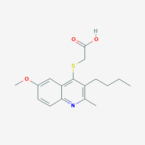 [(3-butyl-6-methoxy-2-methyl-4-quinolinyl)thio]acetic acid