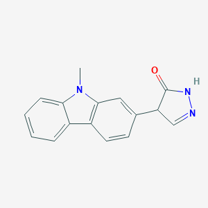 molecular formula C16H13N3O B497378 4-(9-methyl-9H-carbazol-2-yl)-4H-pyrazol-3-ol 