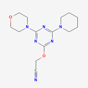 molecular formula C14H20N6O2 B4973798 {[4-(4-morpholinyl)-6-(1-piperidinyl)-1,3,5-triazin-2-yl]oxy}acetonitrile 