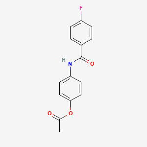 molecular formula C15H12FNO3 B4973805 4-[(4-氟苯甲酰基)氨基]苯基乙酸酯 