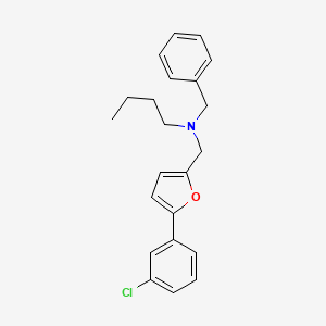 molecular formula C22H24ClNO B4973826 N-benzyl-N-{[5-(3-chlorophenyl)-2-furyl]methyl}-1-butanamine 