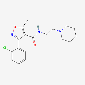 molecular formula C18H22ClN3O2 B4973834 3-(2-chlorophenyl)-5-methyl-N-[2-(1-piperidinyl)ethyl]-4-isoxazolecarboxamide 