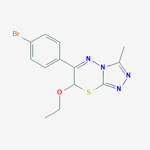molecular formula C13H13BrN4OS B497385 6-(4-bromophenyl)-7-ethoxy-3-methyl-7H-[1,2,4]triazolo[3,4-b][1,3,4]thiadiazine 