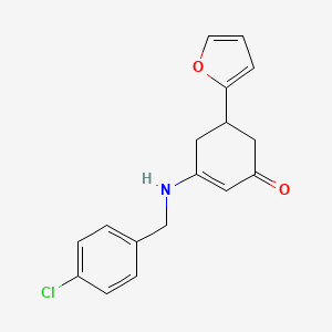 molecular formula C17H16ClNO2 B4973862 3-[(4-chlorobenzyl)amino]-5-(2-furyl)-2-cyclohexen-1-one 