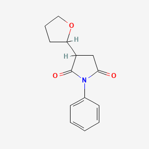 molecular formula C14H15NO3 B4973866 1-phenyl-3-(tetrahydro-2-furanyl)-2,5-pyrrolidinedione 