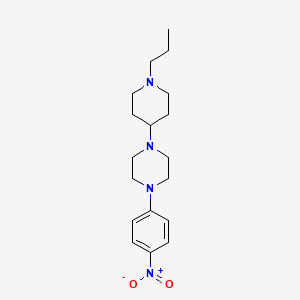 molecular formula C18H28N4O2 B4973882 1-(4-nitrophenyl)-4-(1-propyl-4-piperidinyl)piperazine 