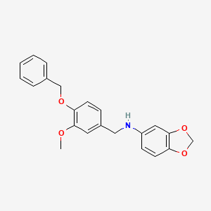 molecular formula C22H21NO4 B4973887 1,3-benzodioxol-5-yl[4-(benzyloxy)-3-methoxybenzyl]amine 