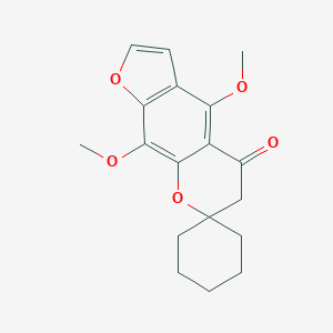 molecular formula C18H20O5 B497389 4',9'-dimethoxy-6',7'-dihydrospiro(cyclohexane-1,7'-[5'H]-furo[3,2-g]chromene)-5'-one CAS No. 89820-31-5