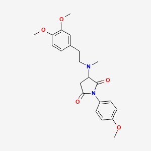 molecular formula C22H26N2O5 B4973891 3-[[2-(3,4-dimethoxyphenyl)ethyl](methyl)amino]-1-(4-methoxyphenyl)-2,5-pyrrolidinedione 