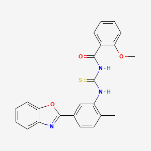 molecular formula C23H19N3O3S B4973900 N-({[5-(1,3-benzoxazol-2-yl)-2-methylphenyl]amino}carbonothioyl)-2-methoxybenzamide 
