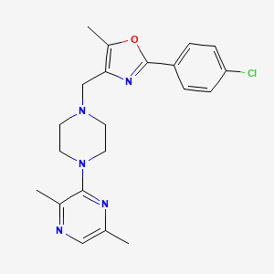 molecular formula C21H24ClN5O B4973902 3-(4-{[2-(4-chlorophenyl)-5-methyl-1,3-oxazol-4-yl]methyl}-1-piperazinyl)-2,5-dimethylpyrazine 