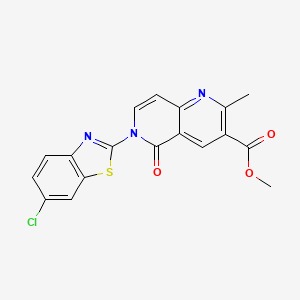 molecular formula C18H12ClN3O3S B4973909 methyl 6-(6-chloro-1,3-benzothiazol-2-yl)-2-methyl-5-oxo-5,6-dihydro-1,6-naphthyridine-3-carboxylate 
