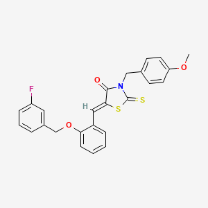molecular formula C25H20FNO3S2 B4973920 5-{2-[(3-fluorobenzyl)oxy]benzylidene}-3-(4-methoxybenzyl)-2-thioxo-1,3-thiazolidin-4-one 
