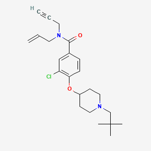 molecular formula C23H31ClN2O2 B4973931 N-allyl-3-chloro-4-{[1-(2,2-dimethylpropyl)-4-piperidinyl]oxy}-N-2-propyn-1-ylbenzamide 